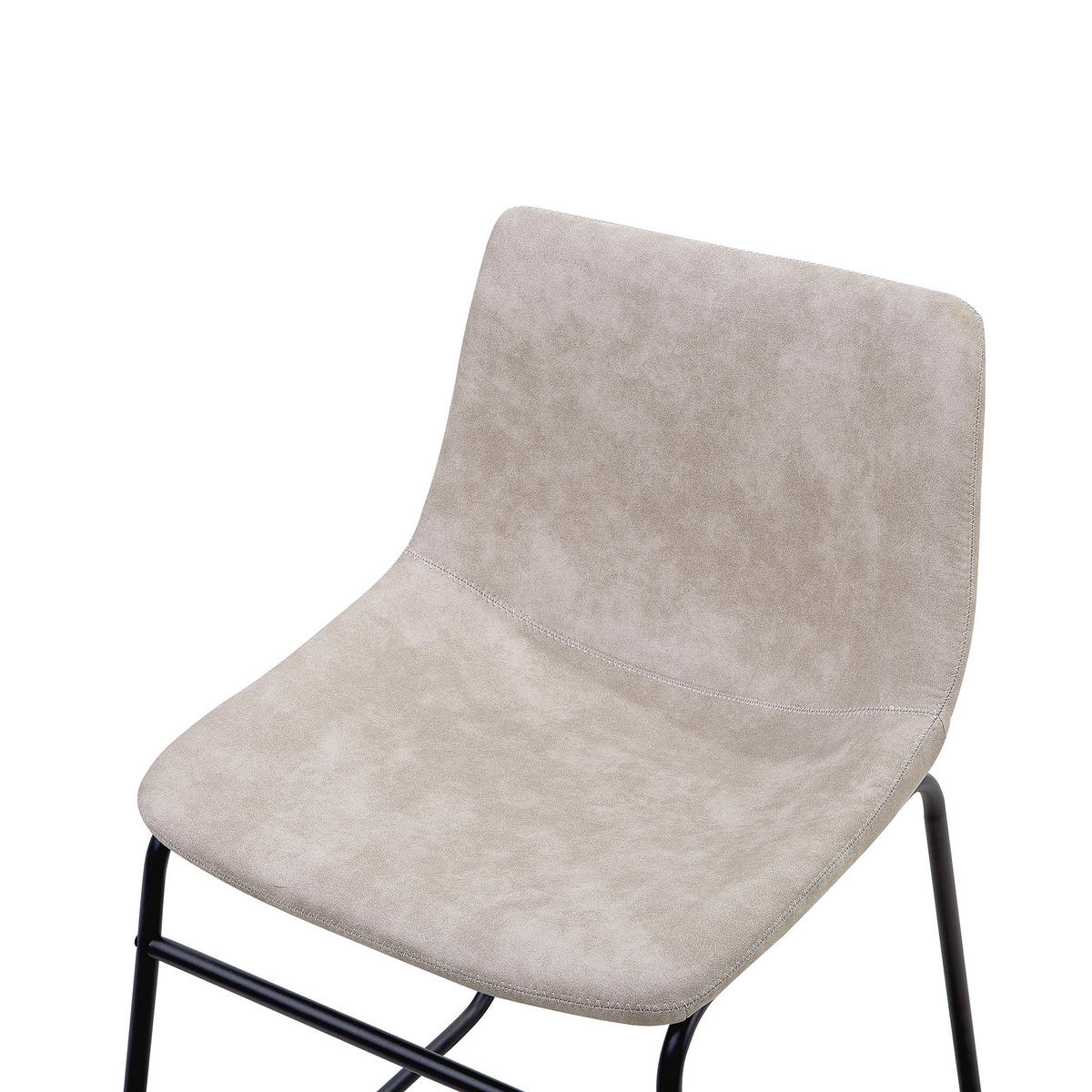 ESSZIMMERSTUHL 2er-Set Polsterbezug Beige Batavia - Beige, Textil/Metall (45/74/44cm) - Beliani