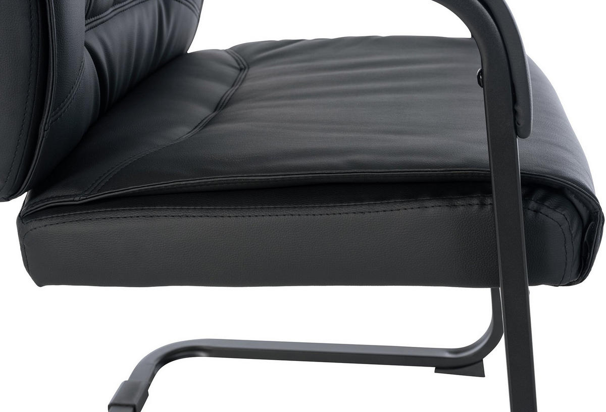 SCHWINGSTUHL Lederlook schwarz/schwarz - Schwarz, Textil/Metall (58/102/65cm) - CLP