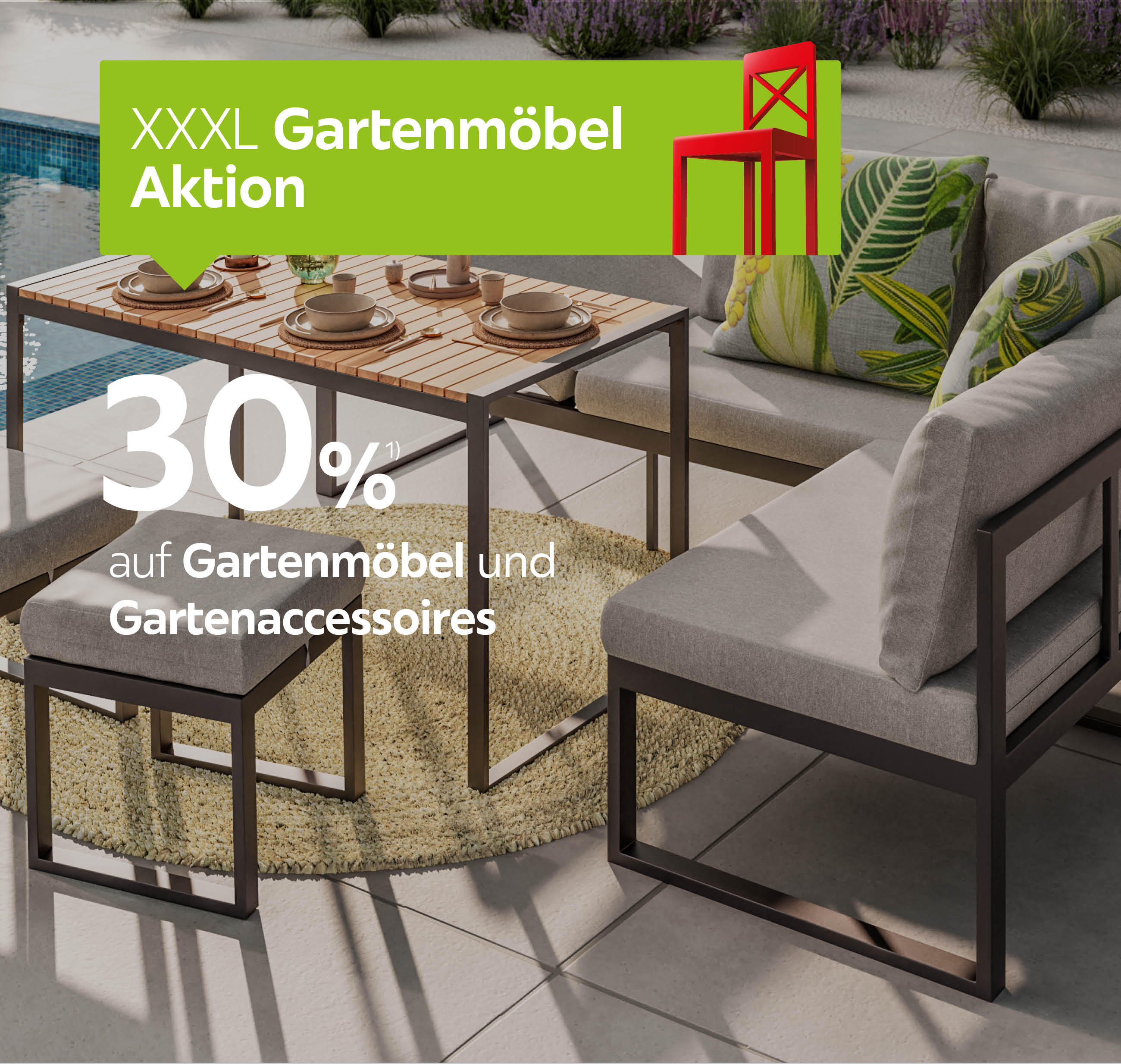 30% auf Gartenmöbel und Gartenaccessoires