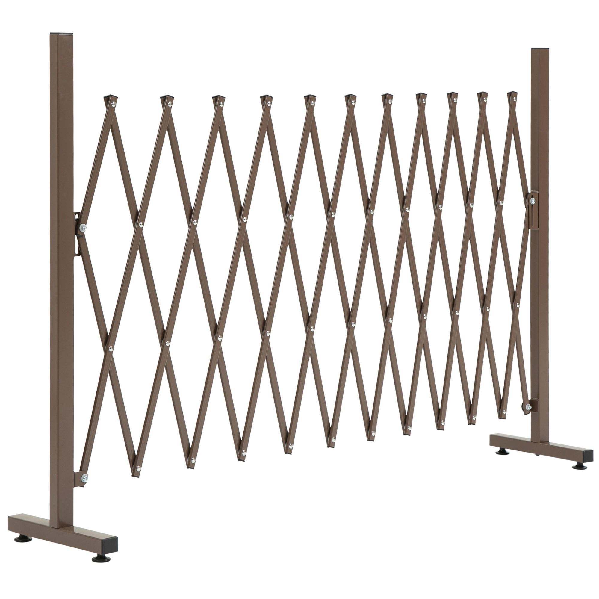 Outsunny ZAHRADNÍ PLOT, hliník, železo, tmavě hnědý, 103,5V x 35–300Š cm