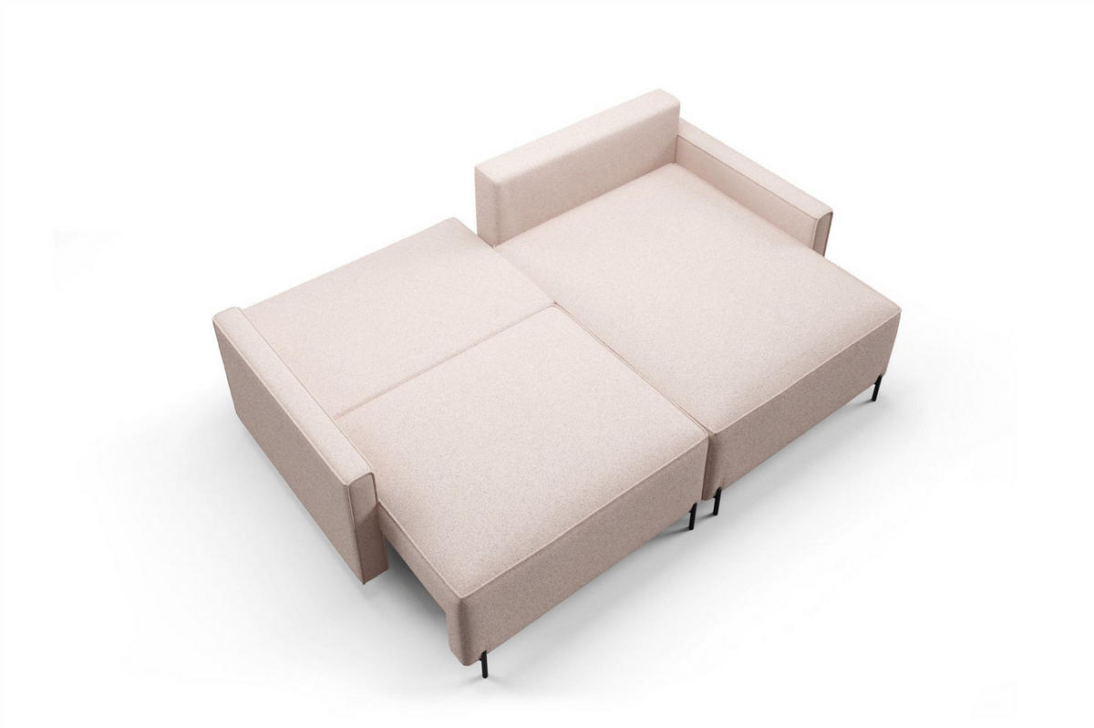 ECKSOFA Braga Mit Schlaffunktion - Creme, Holzwerkstoff/Textil (229/148cm) - Fun Möbel