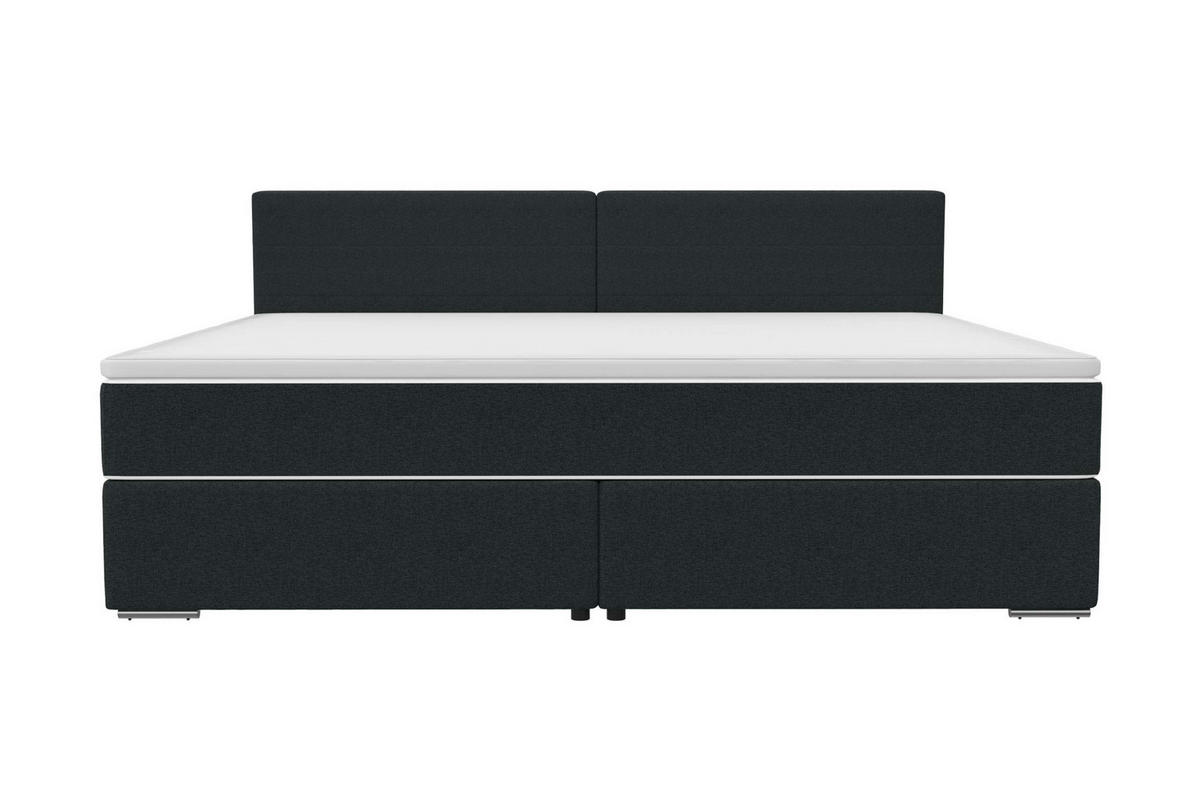 FAMILIENBETT BOXSPRINGBETT Webstoff Anthrazit 240/200 cm - Chromfarben/Anthrazit, Kunststoff/Textil (240/200cm) - 99rooms