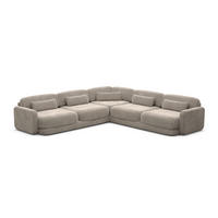 ECKSOFA Valencia L Form Samtstoff Grau - Grau, Textil (229/229cm) - Sofa Dreams