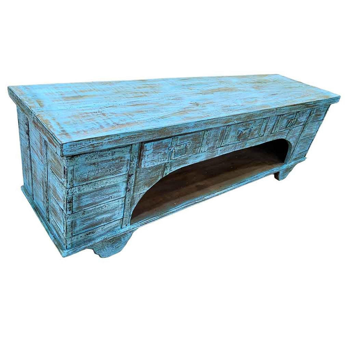 TV-LOWBOARD aus Holz, 175x45x57cm - Blau, Holz (175/57/45cm) - Wanderlust