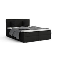BOXBETT BELLO 160x200 in Velour Schwarz H4 - Schwarz, Holz/Holzwerkstoff (160/200cm) - Deine Möbel 24