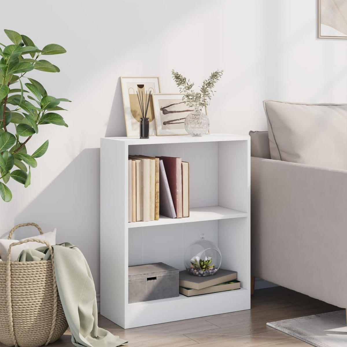 BÜCHERREGAL Weiß 60x24x76 cm Holzwerkstoff - Weiß, Holzwerkstoff (60/76/24cm) - furnicato