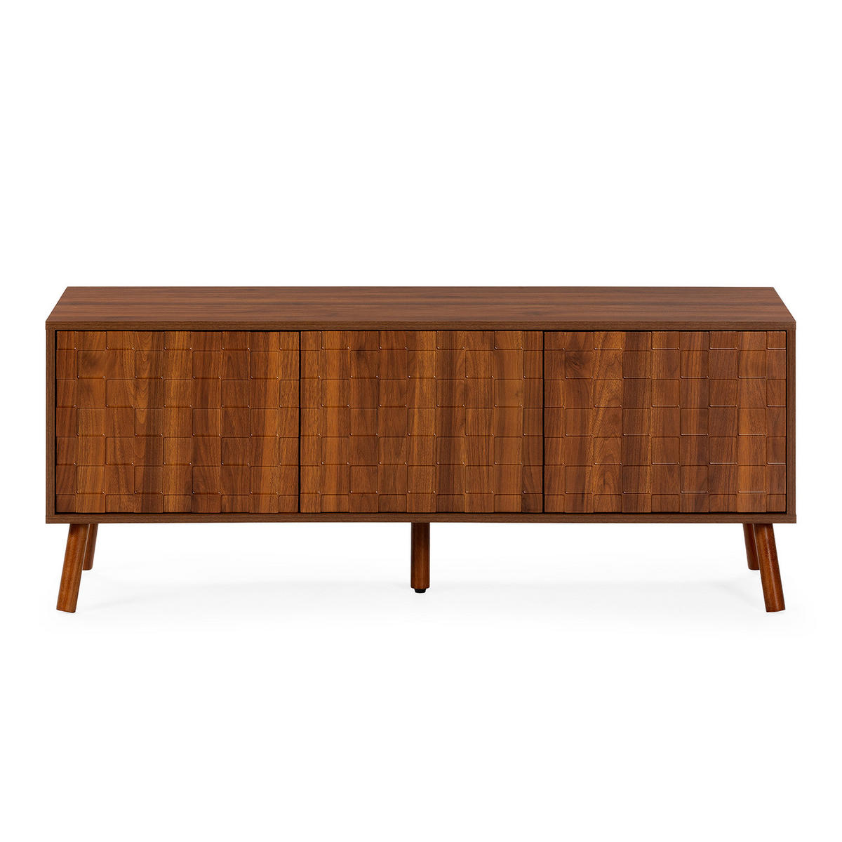 COMODĂ TV Canada cu 3 uși, aspect de nuc comun - culoare nucă, compozit lemnos (130/51/40cm) - VS Venta-stock