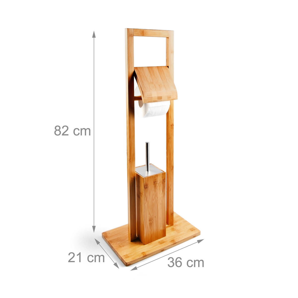 WC Garnitur - Hellbraun, Holz/Kunststoff (21/82/36cm) - Relaxdays