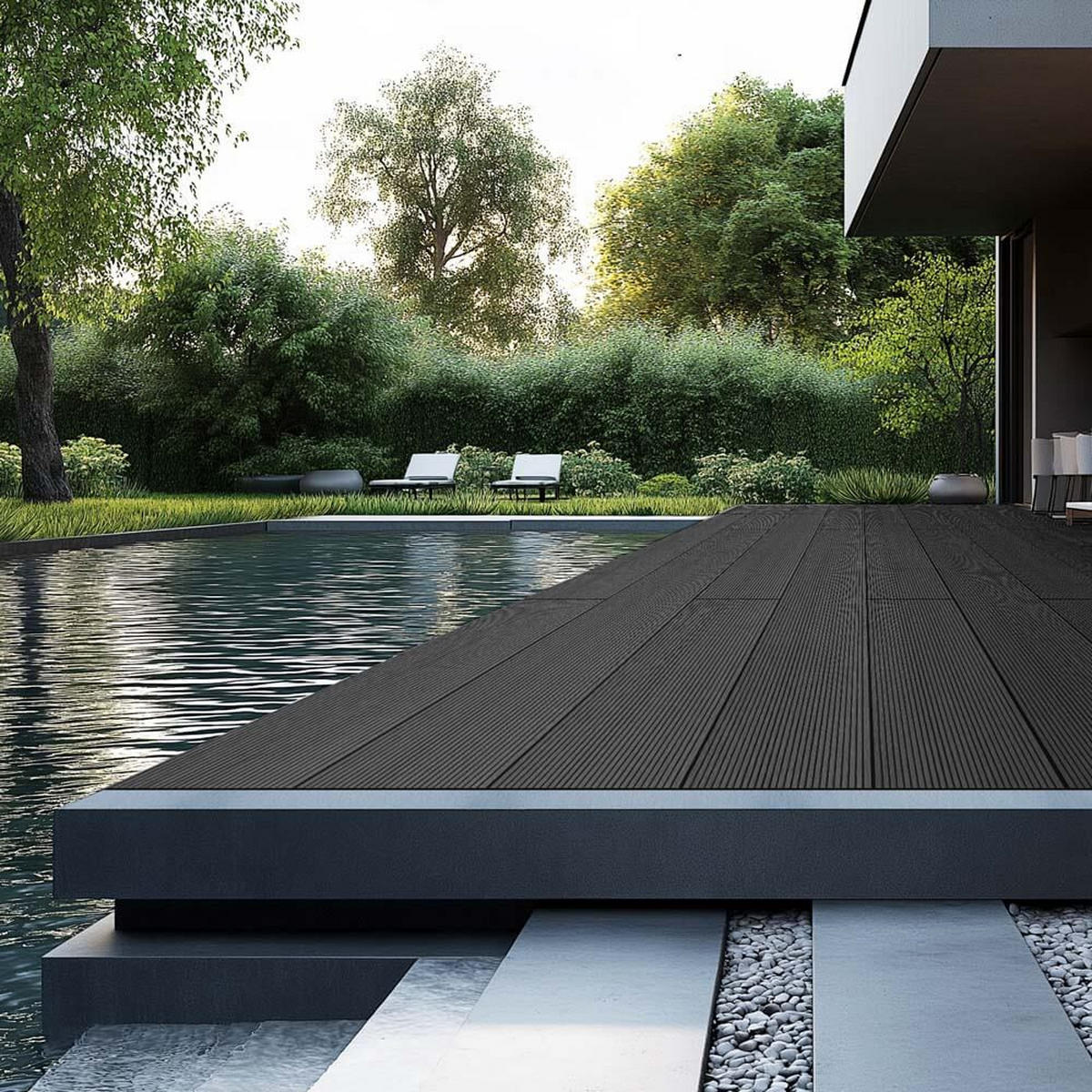 TERRASSENDIELEN SAMANA - Anthrazit, 2 m² - Anthrazit, Kunststoff (220/14.6/2.1cm) - Home Deluxe