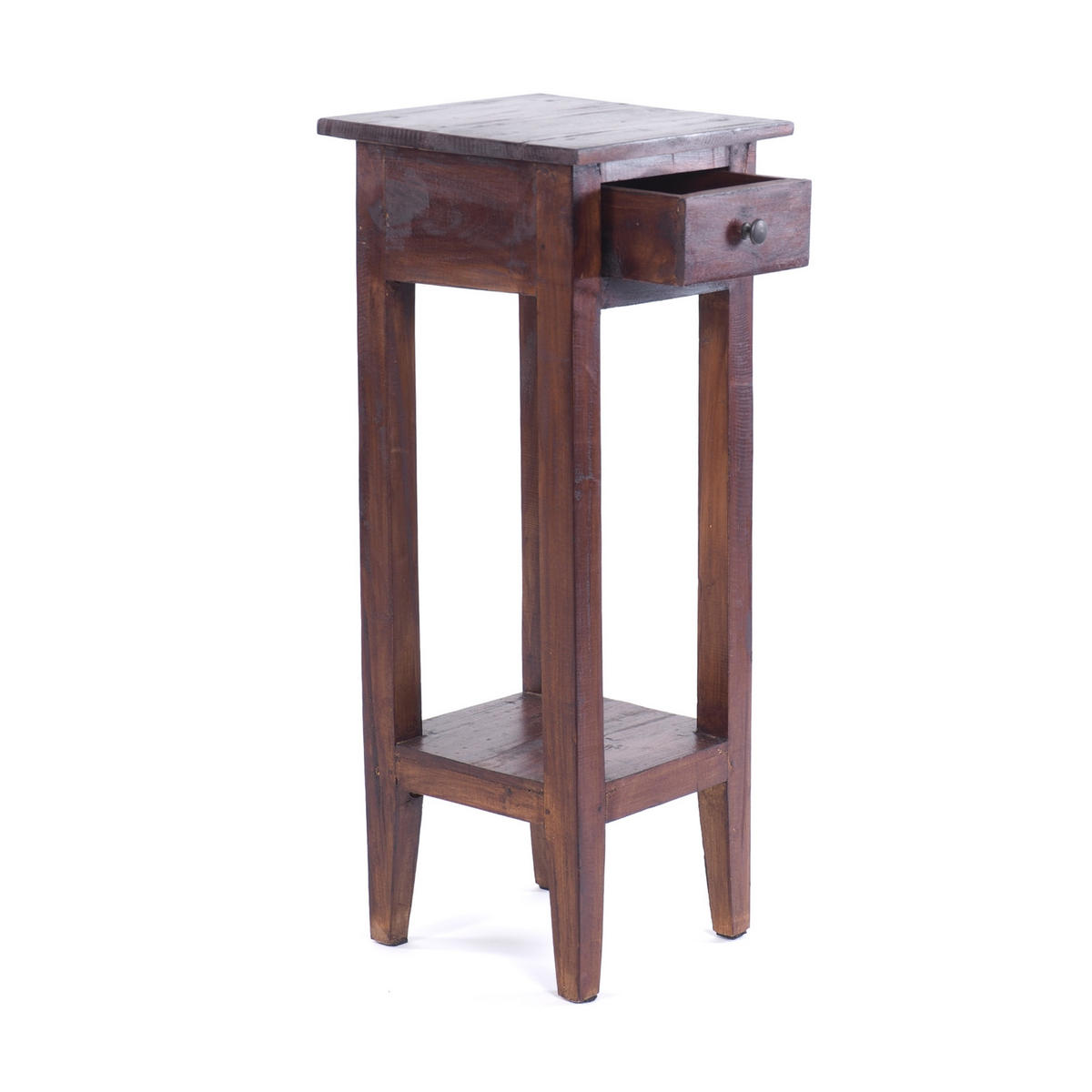 TELEFONTISCH NAPOLEON 75 Mahagoni Massivholz, mit Schublade 03 dunkelbraun - Dunkelbraun, Holz (30/30/75cm) - DESIGN DELIGHTS