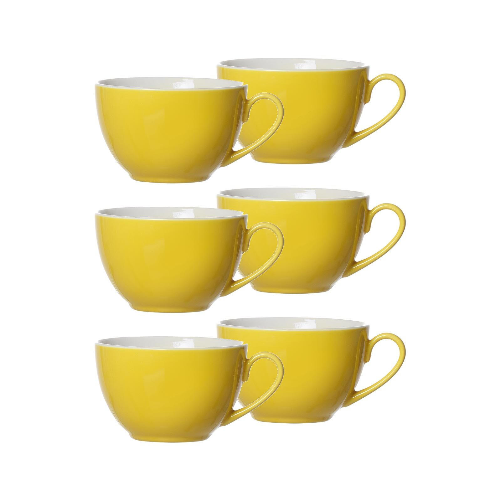 KAFFEETASSEN Doppio Gelb 200 ml 6er Set - Gelb, Keramik (0.2L) - Ritzenhoff Breker