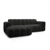 ECKSOFA TISI Schwarz Strukturstoff - Schwarz, Holz (274/165cm) - MASSENO