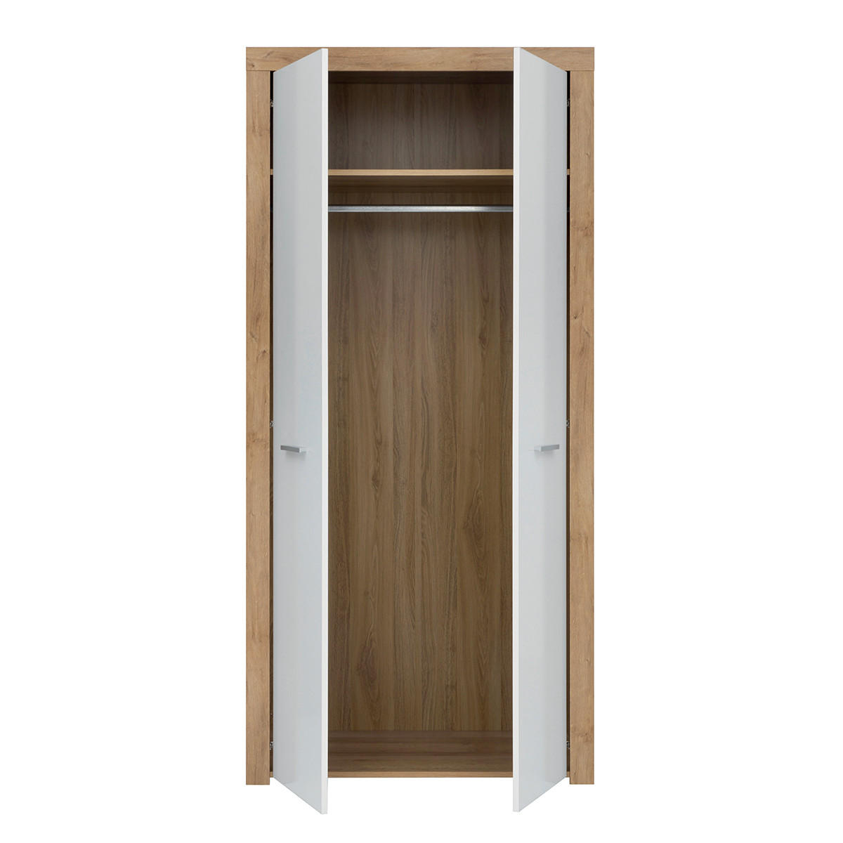 SKŘÍŇ 2DVEŘOVÁ Nora Bílá a dřevo - bílá, kompozitní dřevo (90/192/51.5cm) - Petits-meubles