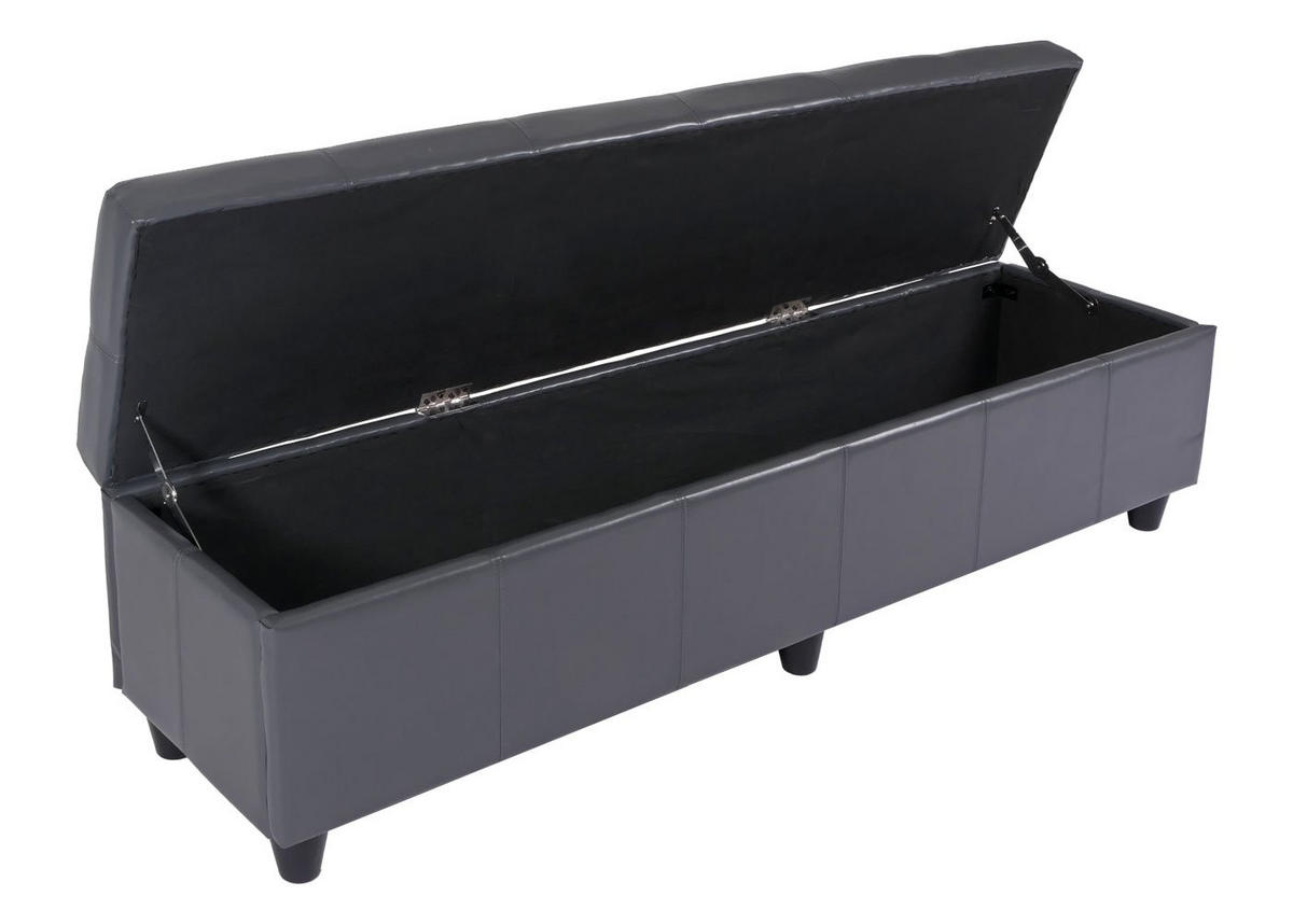 SITZBANK MIT AUFBEWAHRUNG XXL Grau - Grau, Leder (180/45/45cm) - MCW