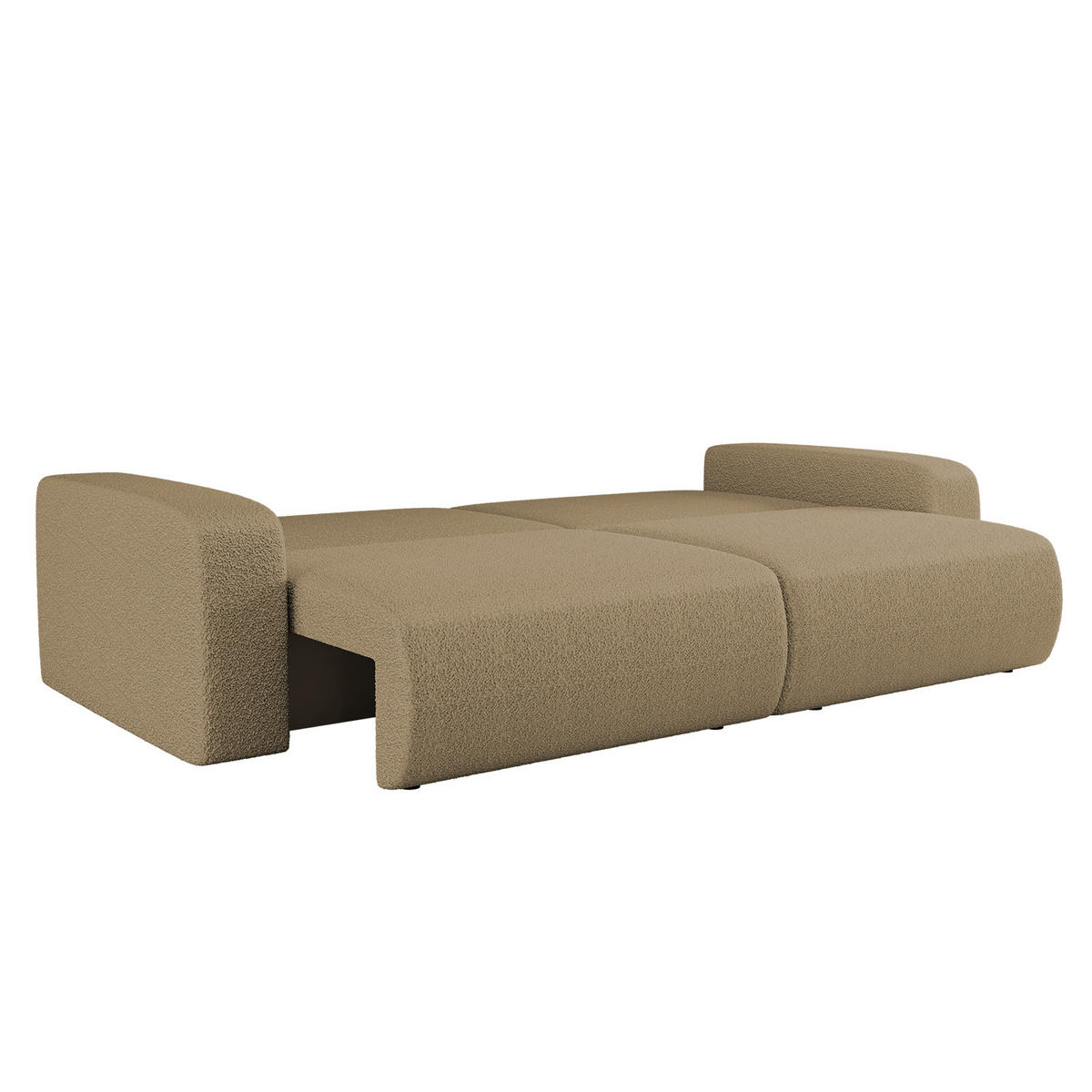 SCHLAFSOFA MILANO und Bettkasten Stoff Quelle Hellbraun - Hellbraun, Holz (246/83/98cm) - Kaiser Möbel