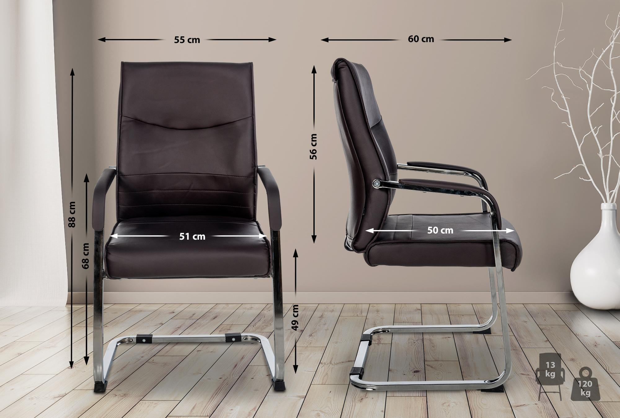 SCHWINGSTUHL Lederlook Braun - Braun, Textil/Metall (55/88/60cm) - CLP