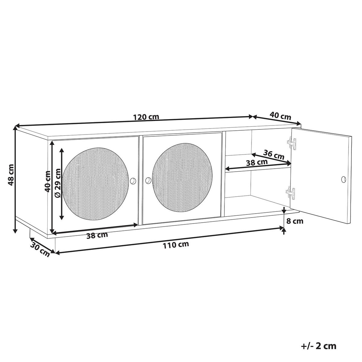 SCHRANK Weiß Uyuni - Weiß, Holzwerkstoff (120/40/40cm) - Beliani