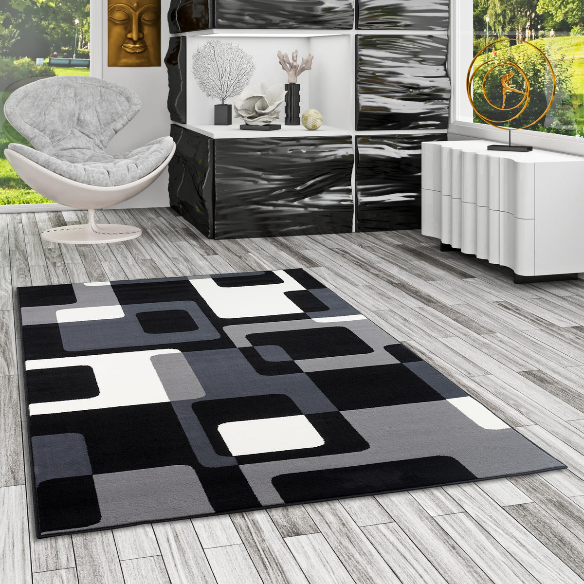 TEPPICH MODERN TRENDLINE RETRO - Grau, Textil (140/200cm) - Pergamon