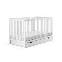 BABYBETT mit Schublade und Matratze 60x120 cm in Weiß - Weiß, Holz (60/120cm) - Kids Collective