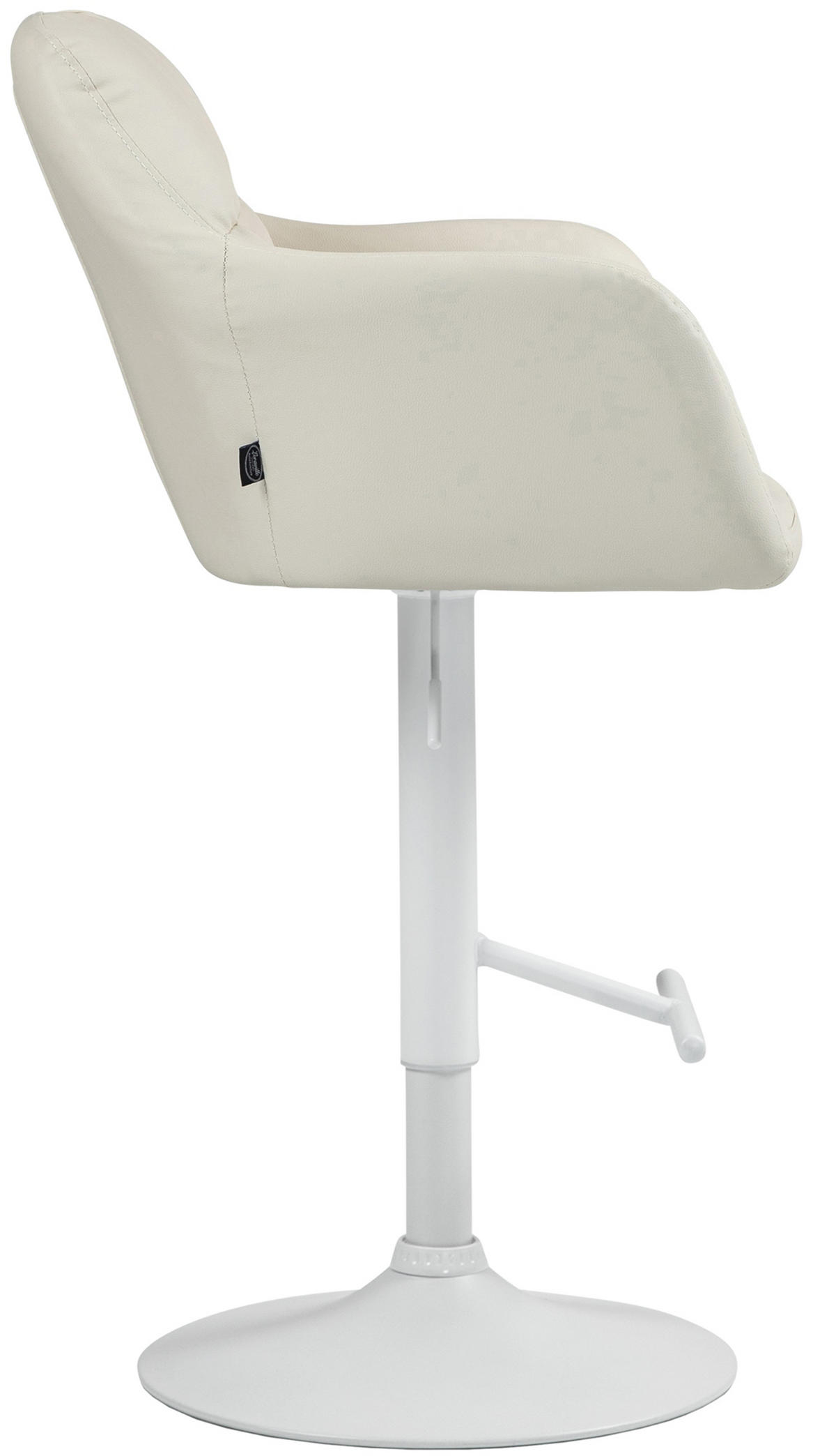 BARHOCKER Nardo Kunstleder weiß creme - Naturfarben/Weiß, Kunststoff/Metall (57/118/59cm) - TPFLiving