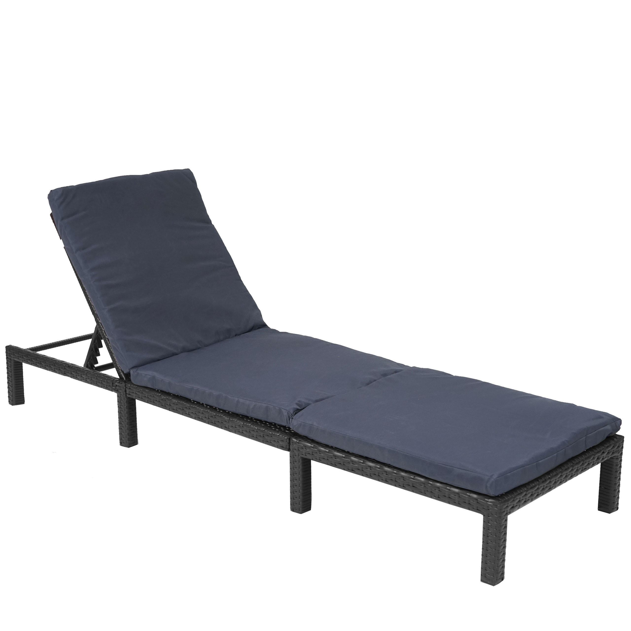 POLY-RATTAN SONNENLIEGE BASIC Anthrazit, Grau - Anthrazit/Grau, Kunststoff (60/71/198cm) - MCW