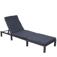 POLY-RATTAN SONNENLIEGE BASIC Anthrazit, Grau - Anthrazit/Grau, Kunststoff (60/71/198cm) - MCW