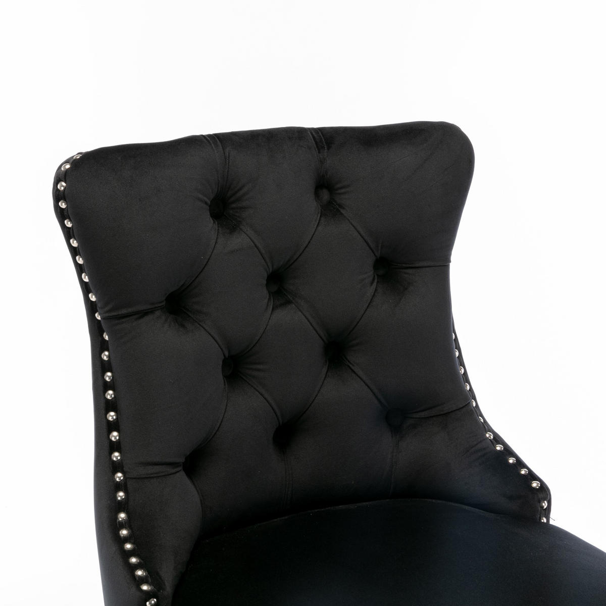 BARHOCKER 2er-Set aus Samt mit Holzbeinen, Schwarz - Schwarz, Textil (60/103/50cm)