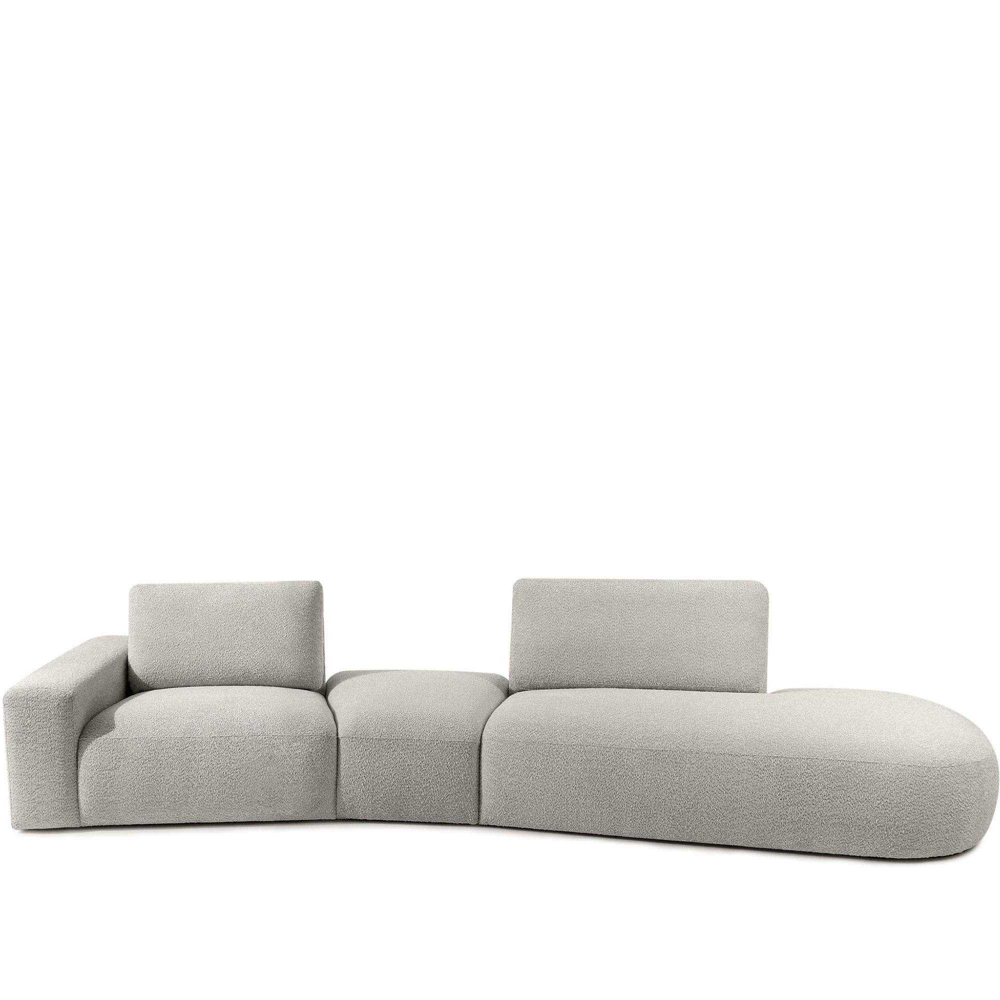 4-SITZER ECKSOFA ZUCCO Boucle rechts, Hellbraun - Hellbraun, Textil (350/84/105cm) - KONSIMO®