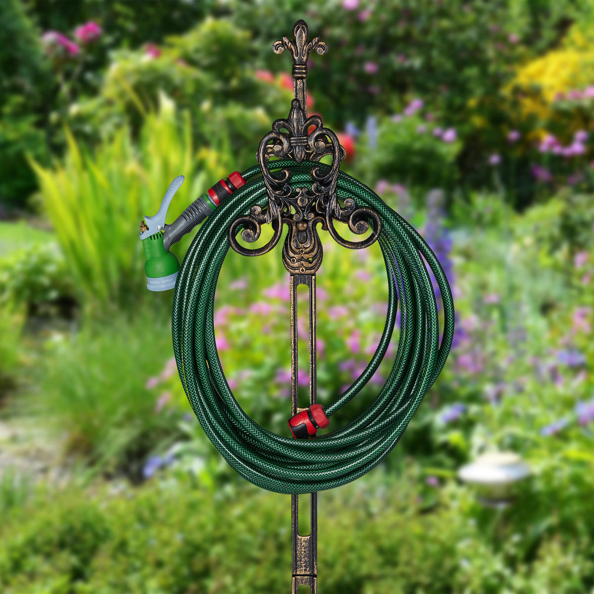 SCHLAUCHHALTER - Multicolor, Metall (24/133/17cm) - Relaxdays