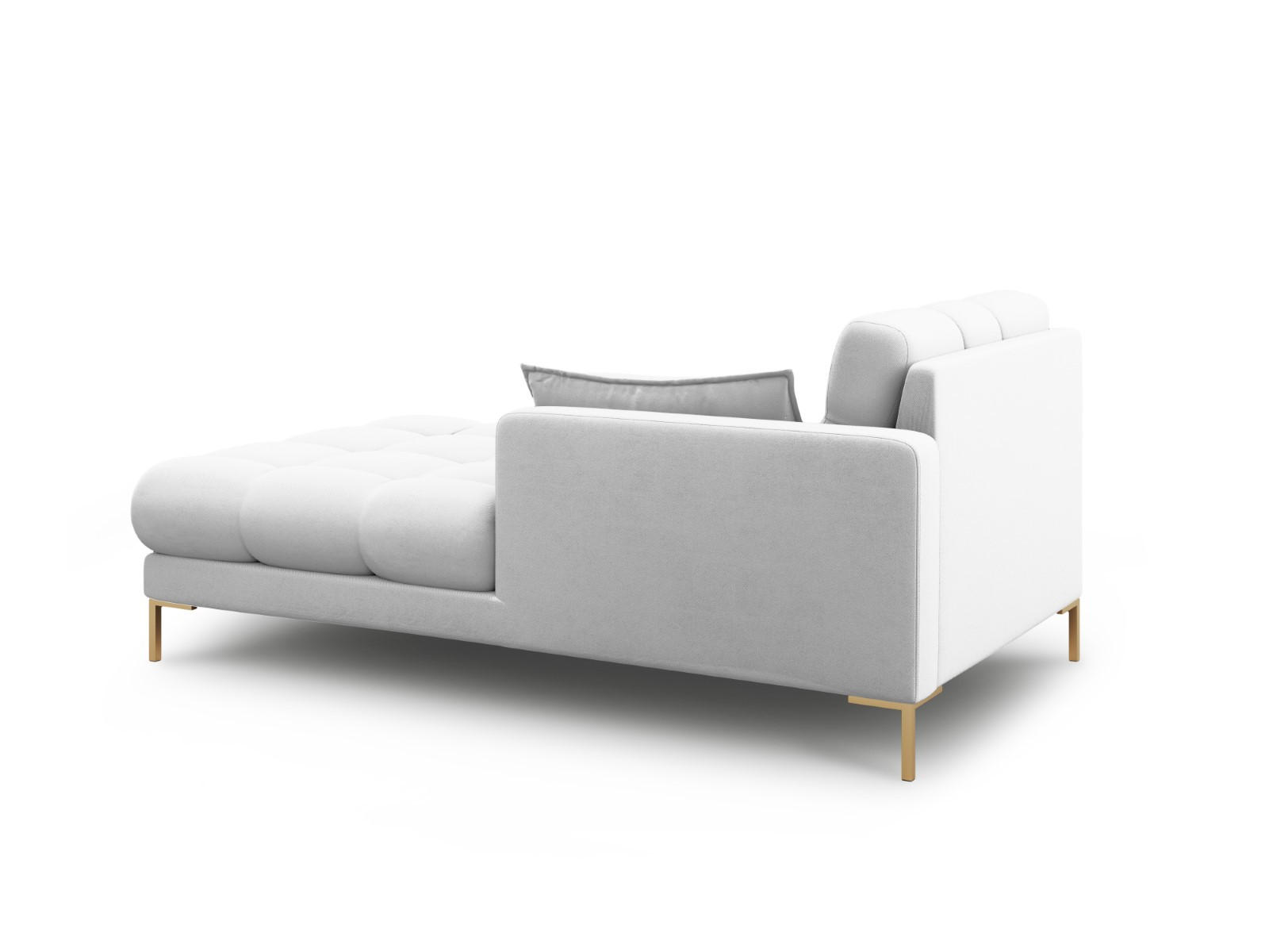 CHAISELONGUE rechts Mamaia aus strukturiertem Stoff hellgrau - Hellgrau, Textil (102/75/185cm) - Micadoni
