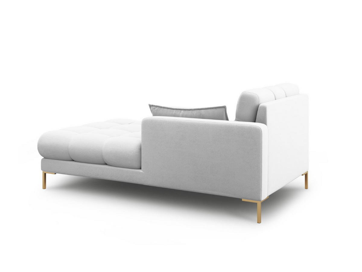 CHAISELONGUE rechts Mamaia aus strukturiertem Stoff hellgrau - Hellgrau, Textil (102/75/185cm) - Micadoni