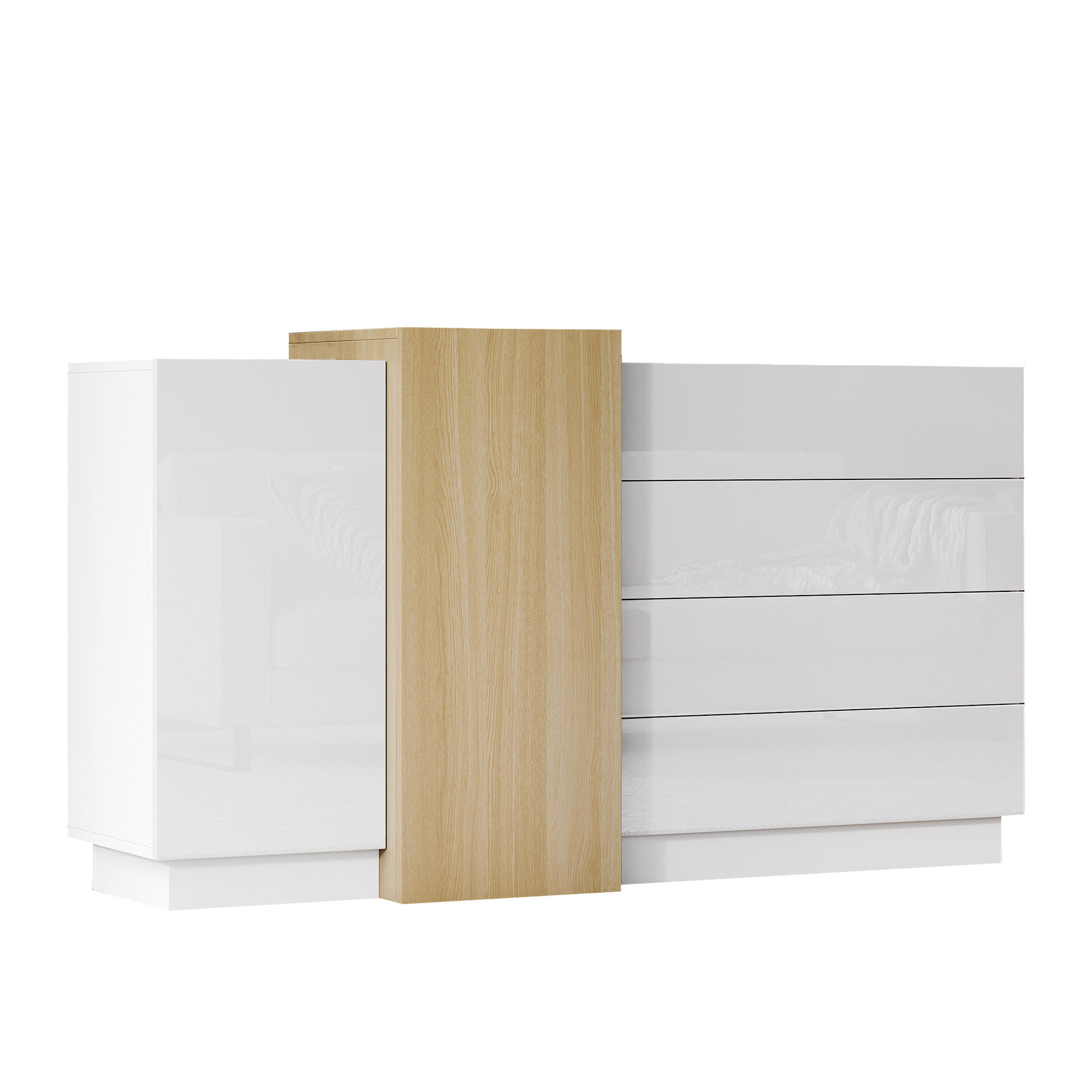 SIDEBOARD Weiß 150/37.5/87 cm - Weiß, Holzwerkstoff (37.5/87/150cm) - Urban Meuble