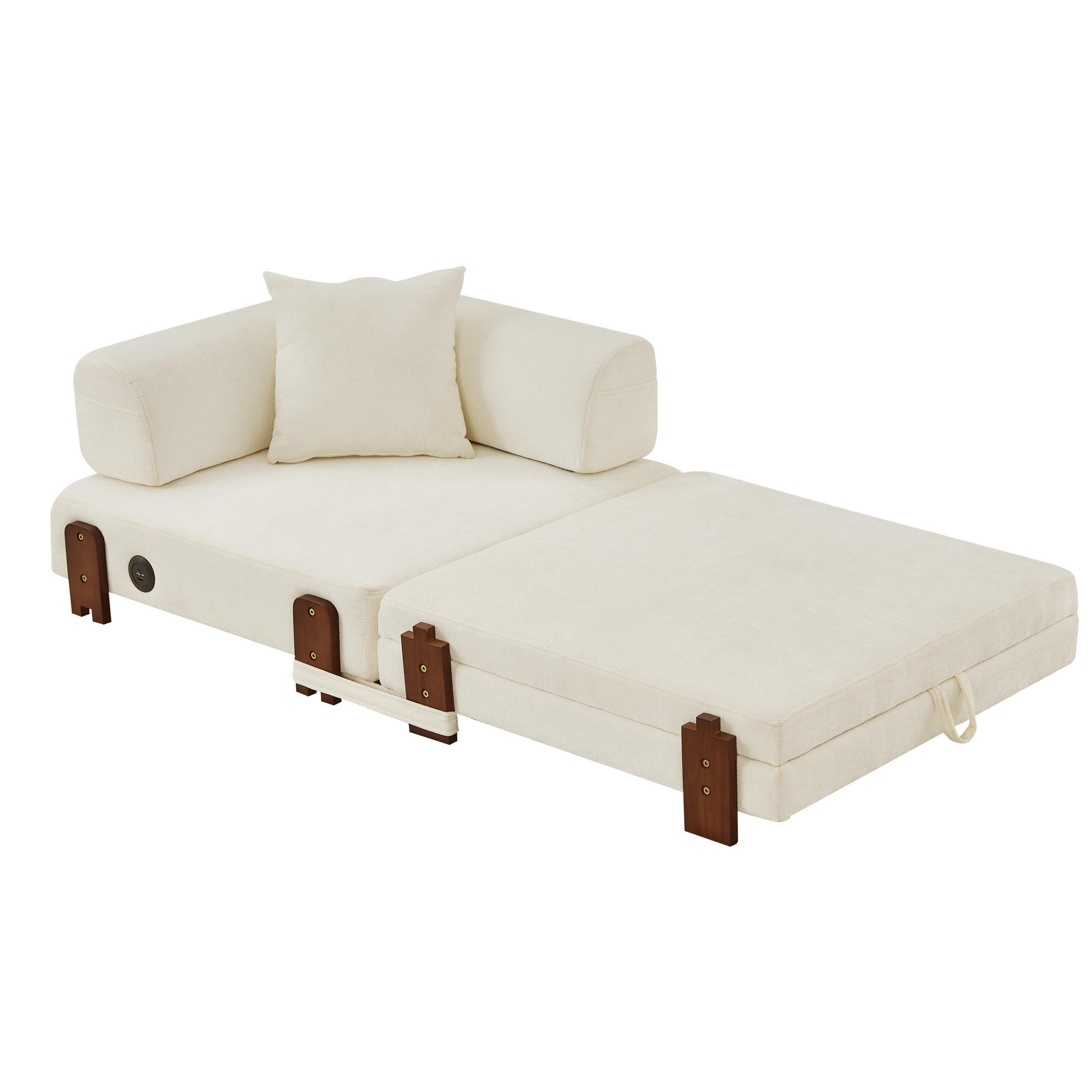 Meubliv Schlafsofa Beige 170.5x48x84 cm
