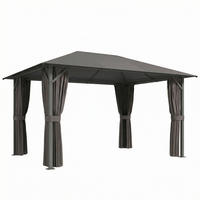 PAVILLON Metall Polyester Dunkelgrau - Dunkelgrau, Textil/Metall (294/255/394cm) - Outsunny