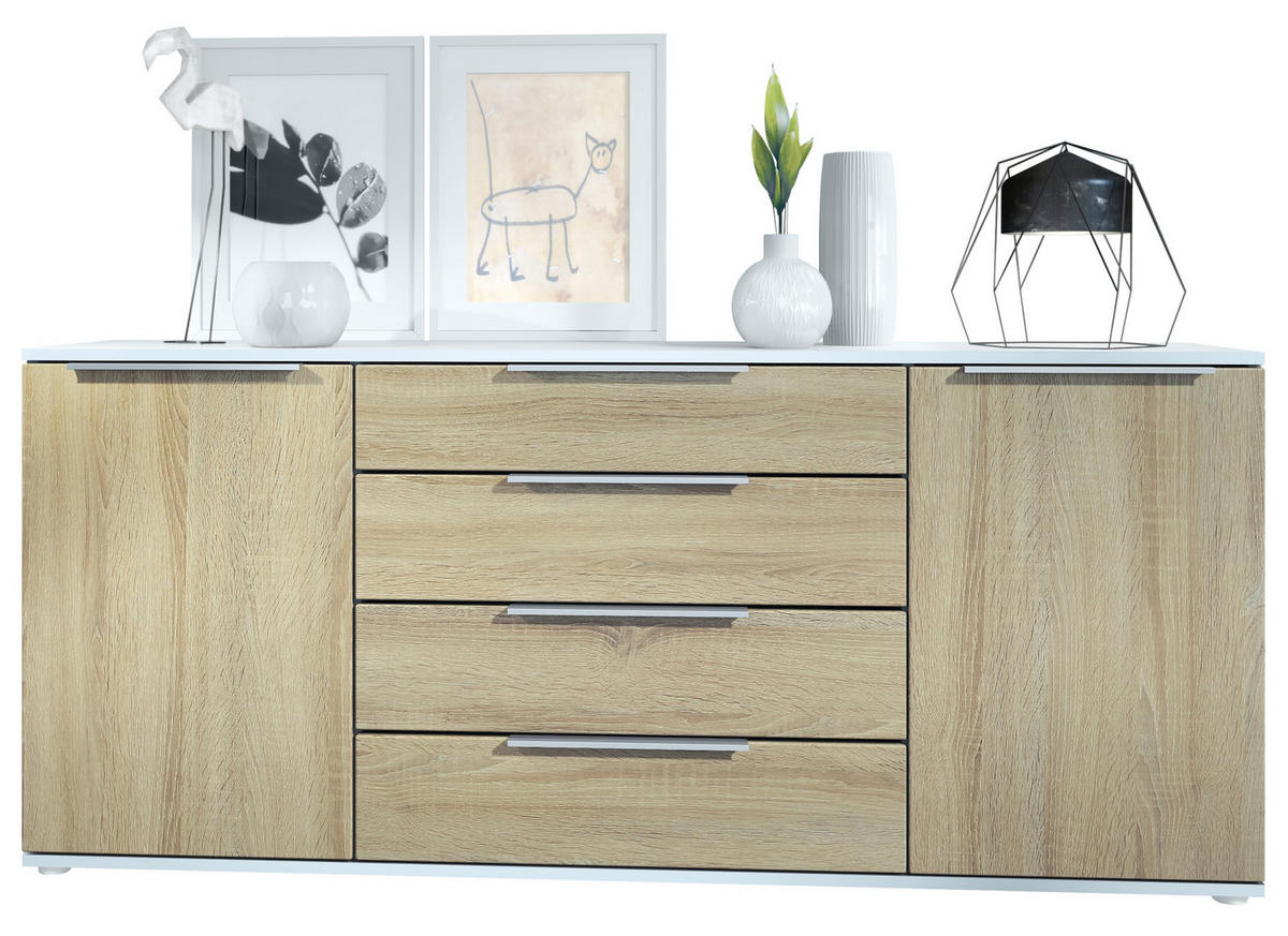 SIDEBOARD Porto Eiche sägerau - Eiche San Remo, Holzwerkstoff (166.5/72.5/35cm) - Vladon