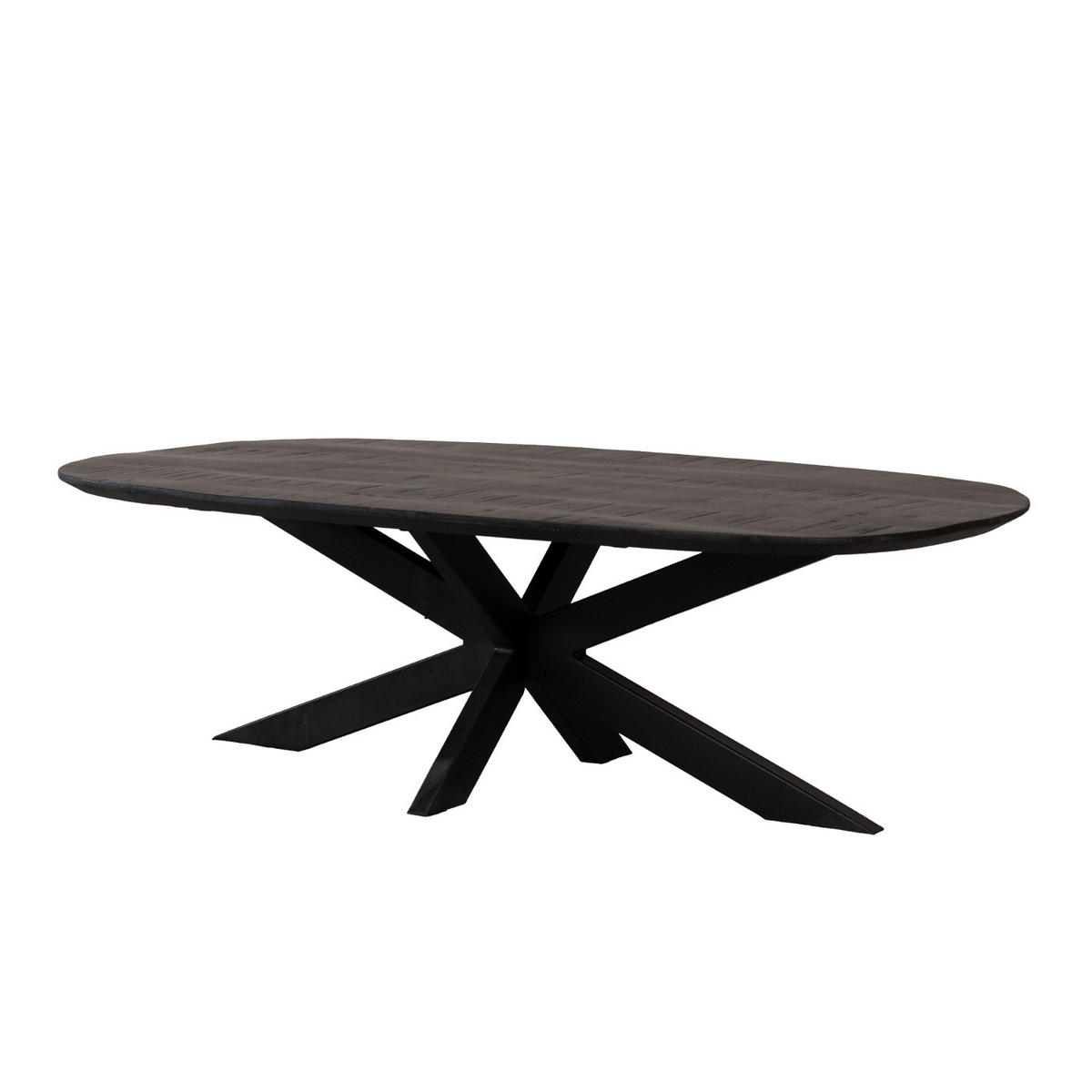 COUCHTISCH oval aus Mangoholz 130cm, schwarz - Schwarz, Holz (130/70/40cm) - Giga Meubel