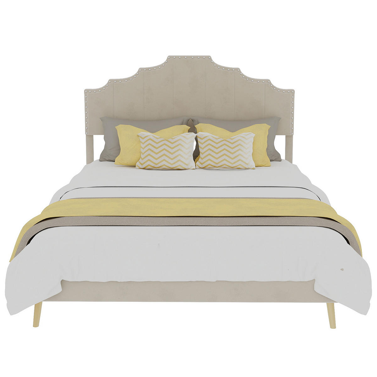 POLSTERBETT 140x200 cm ohne Stauraum beige - Beige, Textil (140/200cm) - Fortuna Lai
