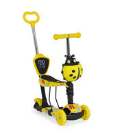 KINDERROLLER Lollipop 3 in 1 gelb Schiebestange, Sitz, PU-Vorderräder mit LED - Gelb, Kunststoff (59/26/84cm) - Moni