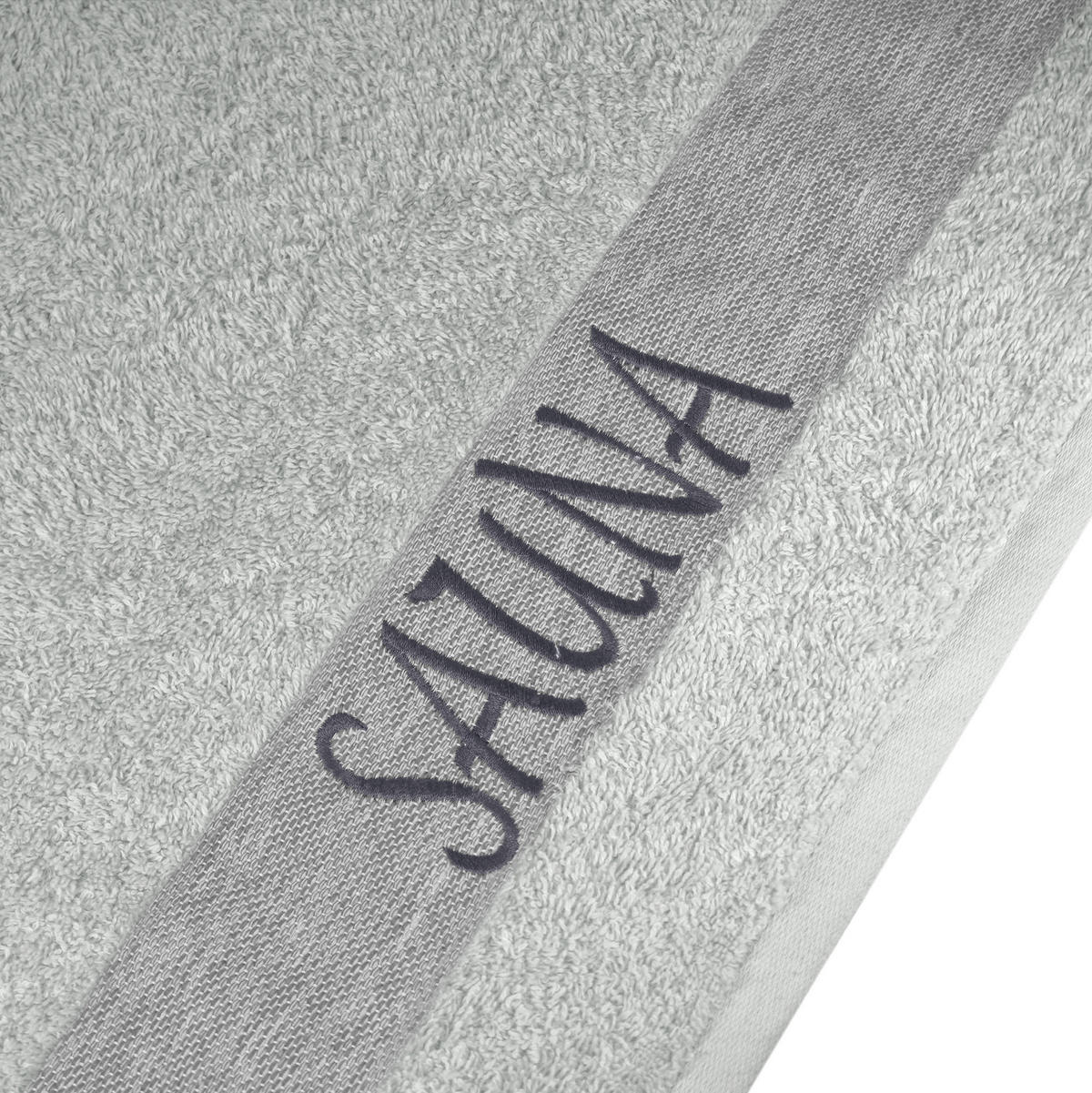 SAUNAKILT Herren Eisgrau, Lima Saunahandtuch mit Klettverschluss - Grau, Textil (140/55cm) - Lashuma