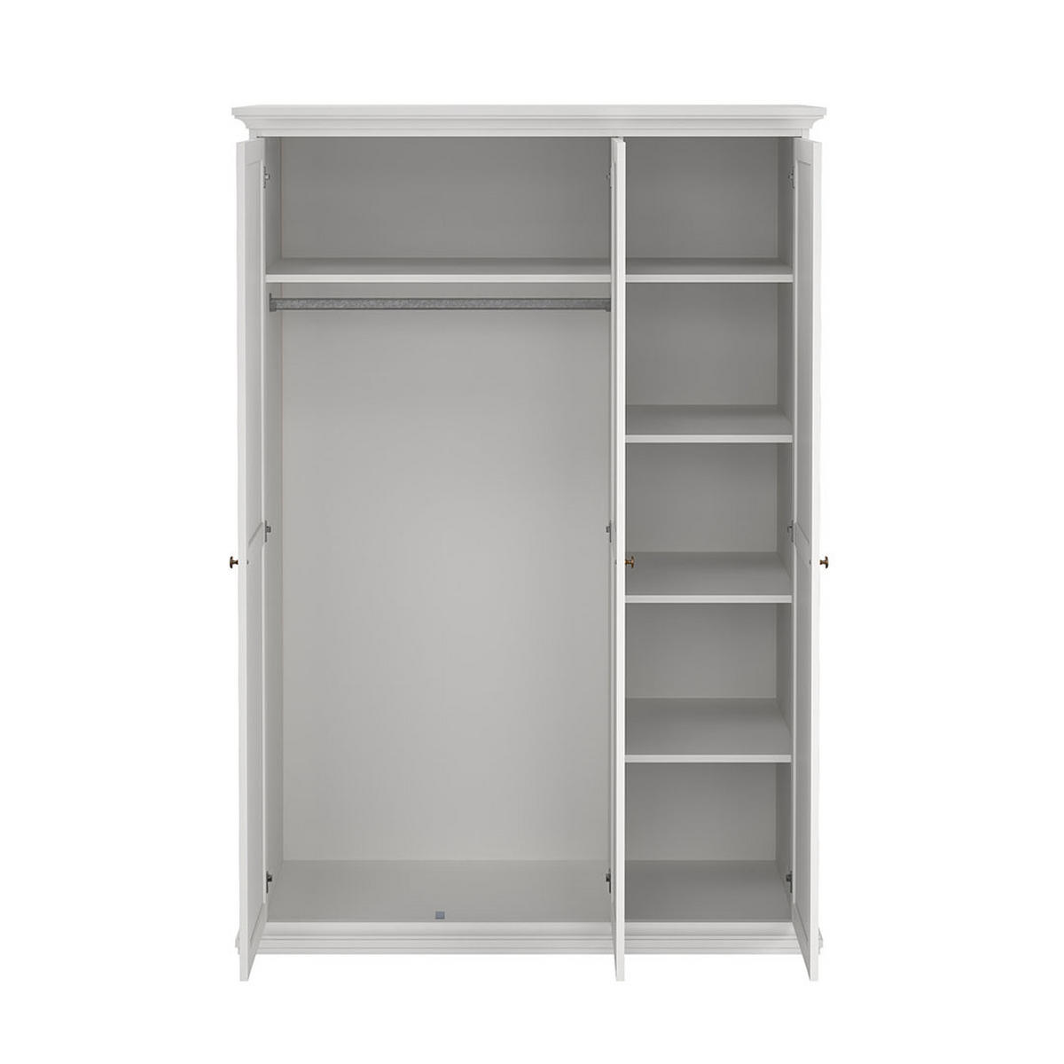KLEIDERSCHRANK Venedig Weiß 139/61/201 cm - Weiß, Holzwerkstoff (139/201/61cm) - ebuy24