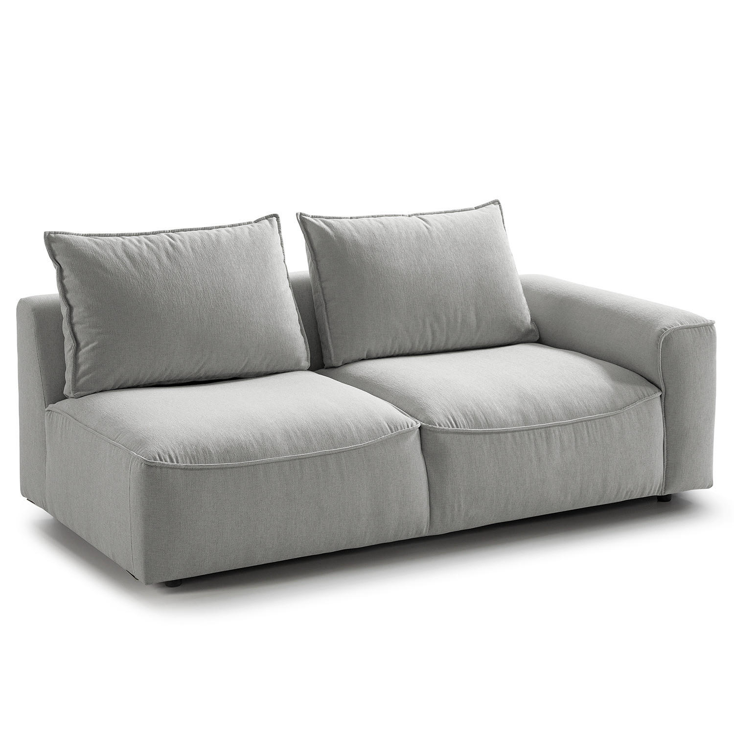 2,5-SITZER SOFA - modular - Schwarz/Hellblau, Holz/Kunststoff (189/80/99cm) - home24