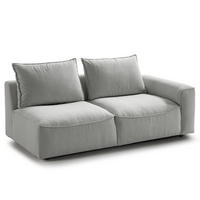 2,5-SITZER SOFA - modular - Schwarz/Hellblau, Holz/Kunststoff (189/80/99cm) - home24
