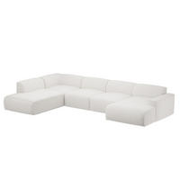 WOHNLANDSCHAFT DOVE Chenille-Stoff in Beige - Beige, Holzwerkstoff/Kunststoff (300/85/200cm) - Idohome