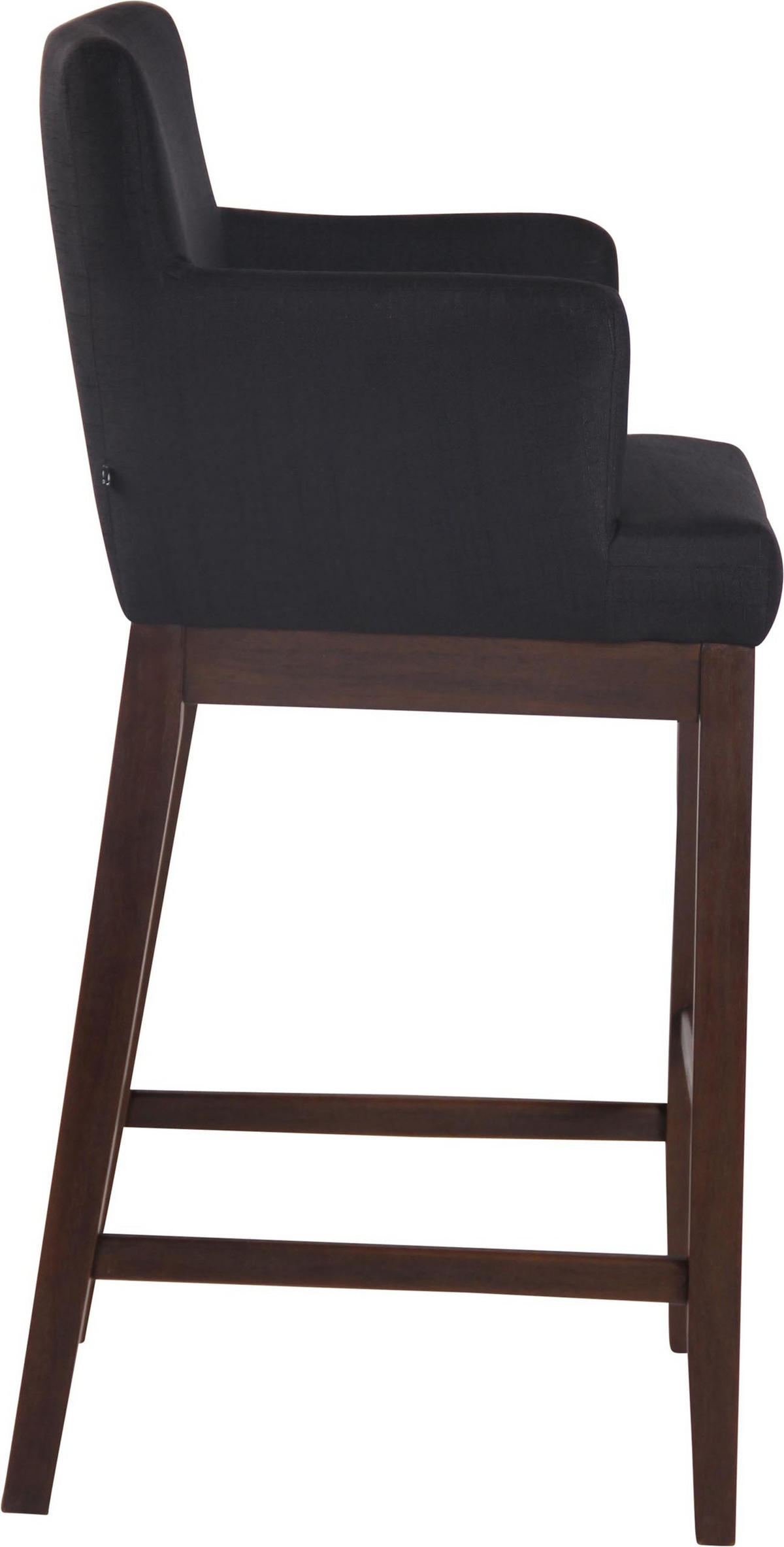 BARHOCKER Laren, Gestell Holz antik dunkel, Stoff Schwarz - Schwarz/Braun, Holz/Textil (56/100/57cm) - TPFLiving