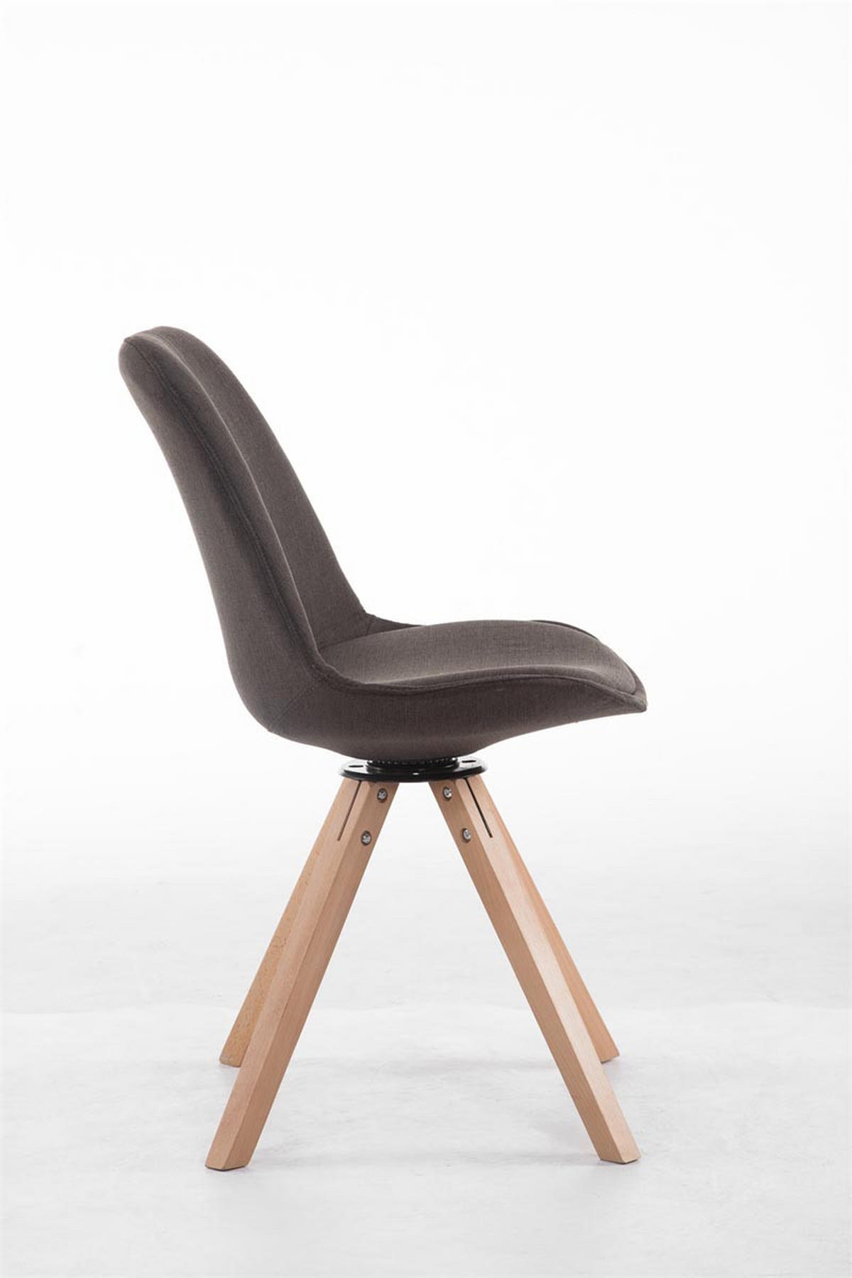 DREHSTUHL Stoff dunkelgrau - Eukalyptusholzfarben/Dunkelgrau, Holz/Textil (48/84/56cm) - CLP