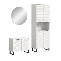 BADKOMBINATION Bad Set Riff 155x193x34 cm Weiß 3tlg. - Weiß, Holzwerkstoff (155/193/34cm)