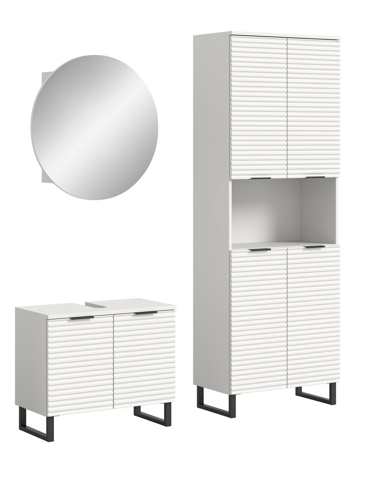 BADKOMBINATION Bad Set Riff 155x193x34 cm Weiß 3tlg. - Weiß, Holzwerkstoff (155/193/34cm)