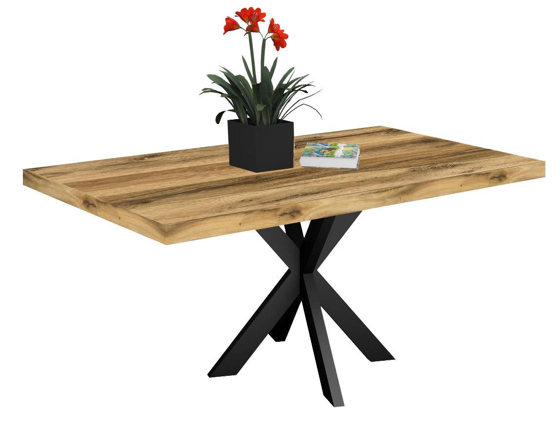 ESSTISCH Elgin 1 175x80x100 Metall+Holzwerkstoff Schwarz/Plankeneiche - Alteiche/Schwarz, Holzwerkstoff (175/100/80cm) - 58aufmkessel