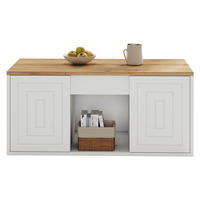 COUCHTISCH 46x95x45cm Naturholz höhenverstellbar - Weiß/Naturfarben, Holzwerkstoff (95/46/45cm) - FLIEKS