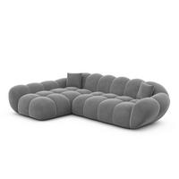 ECKSOFA Liva Dunkelgrau Samtstoff L-Form Links - Dunkelgrau, Textil (265/160cm) - VAROYAL
